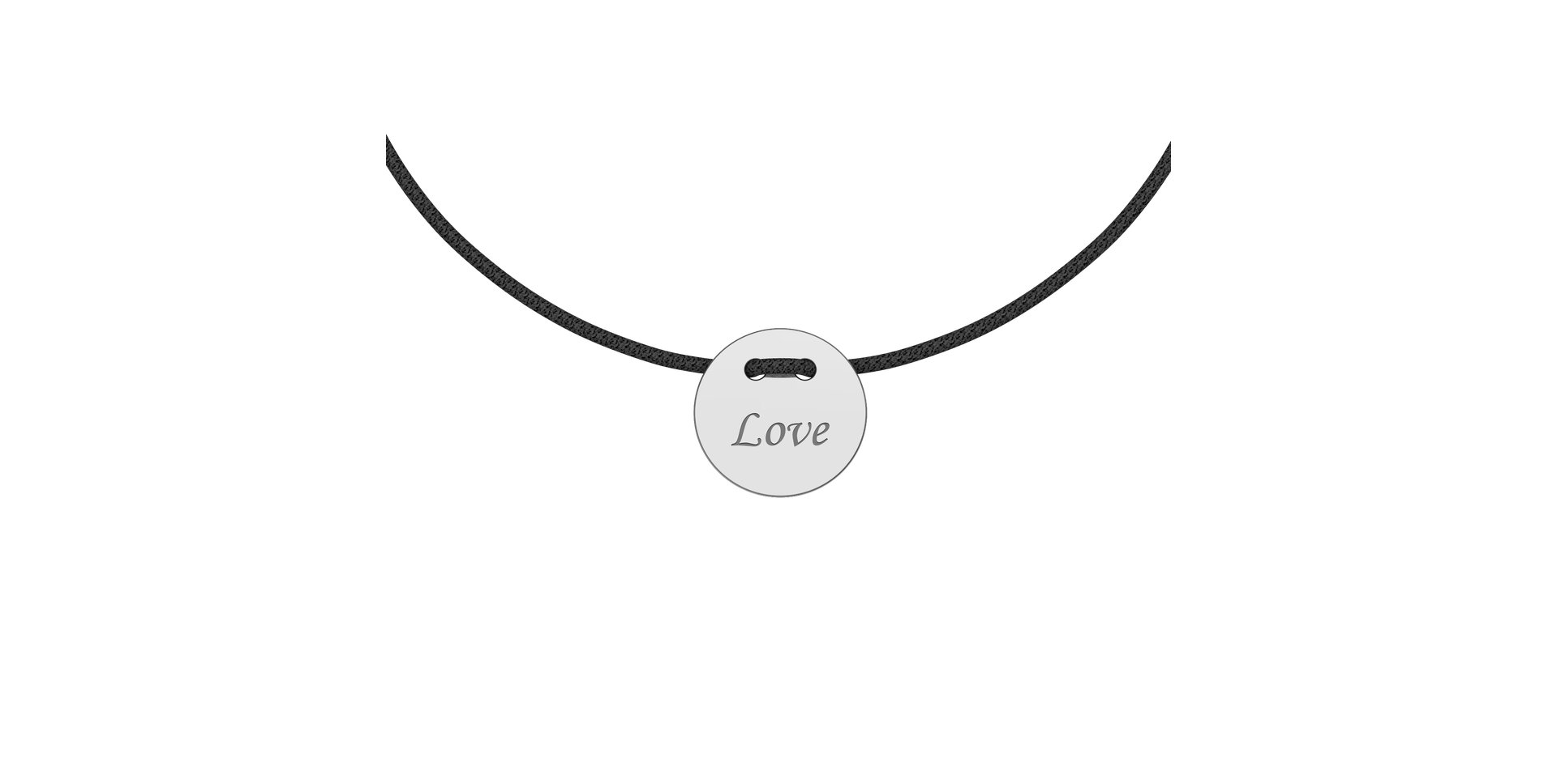 Diamantový náramek se šňůrkou Love