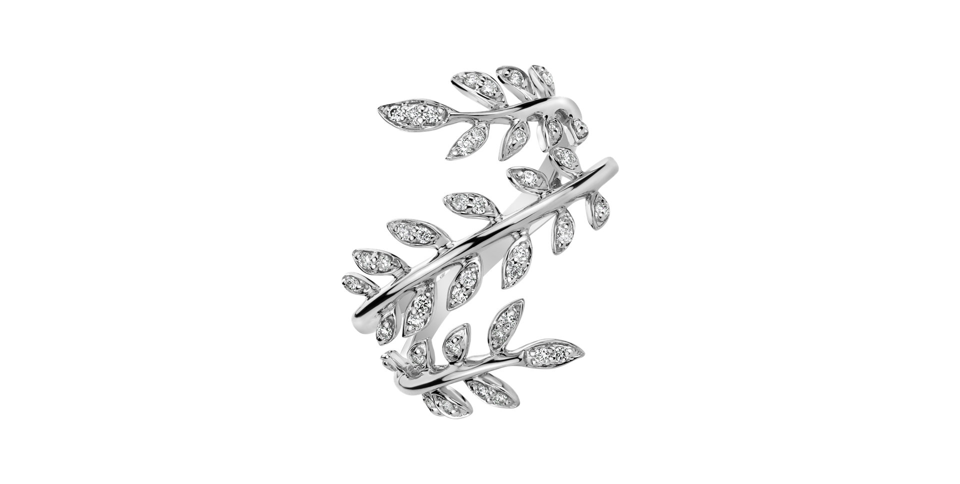 Prsten s diamanty Luxury Leaves