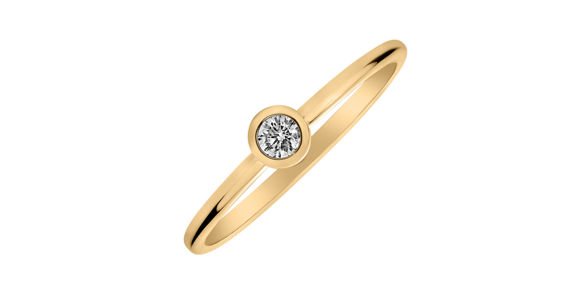 Prsten s diamantem Glossy Dots