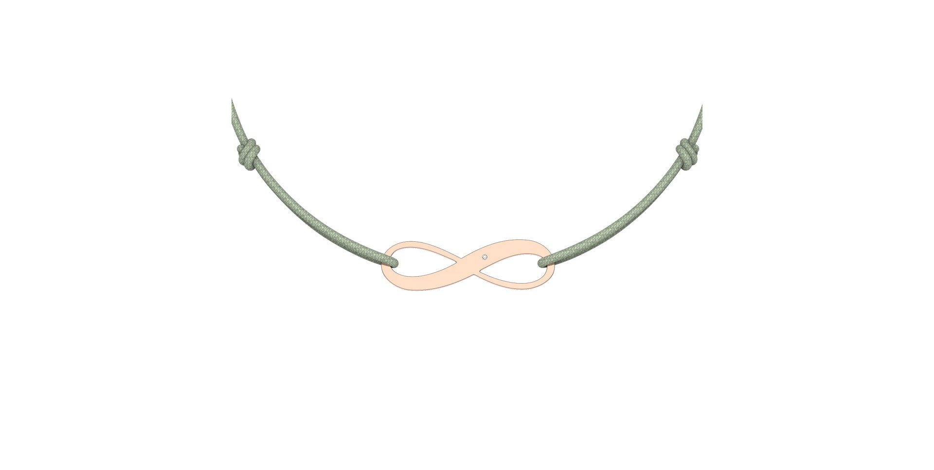 Diamantový náramek se šňůrkou Infinity