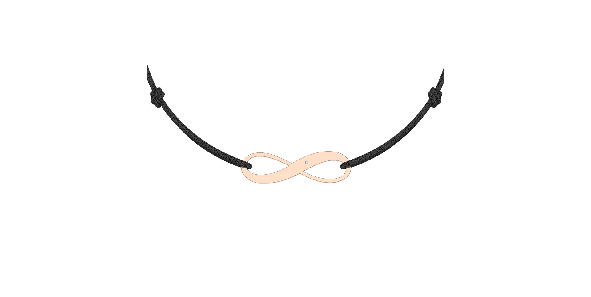 Diamantový náramek se šňůrkou Infinity