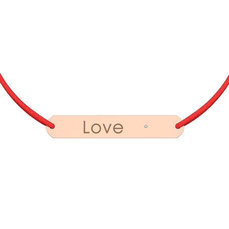 Diamantový náramek se šňůrkou Love