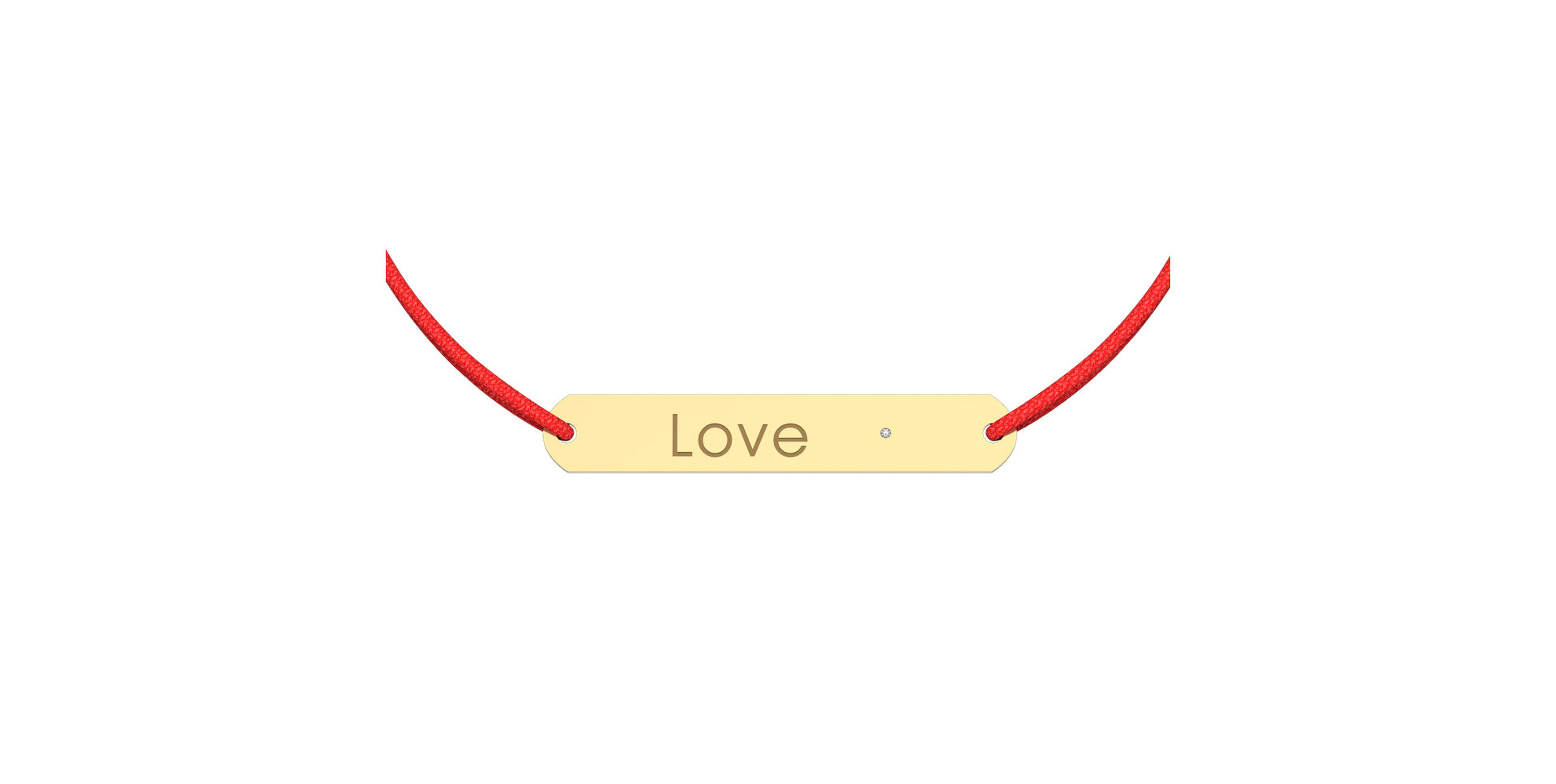 Diamantový náramek se šňůrkou Love