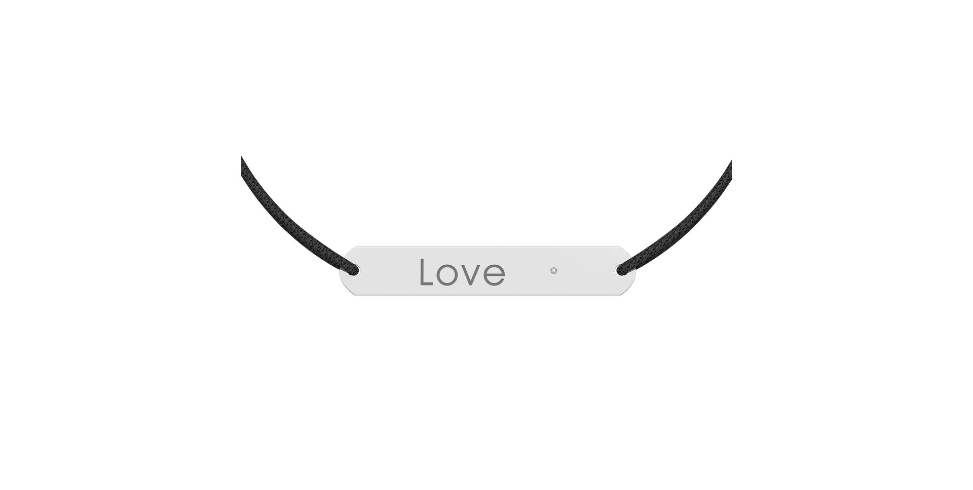 Diamantový náramek se šňůrkou Love