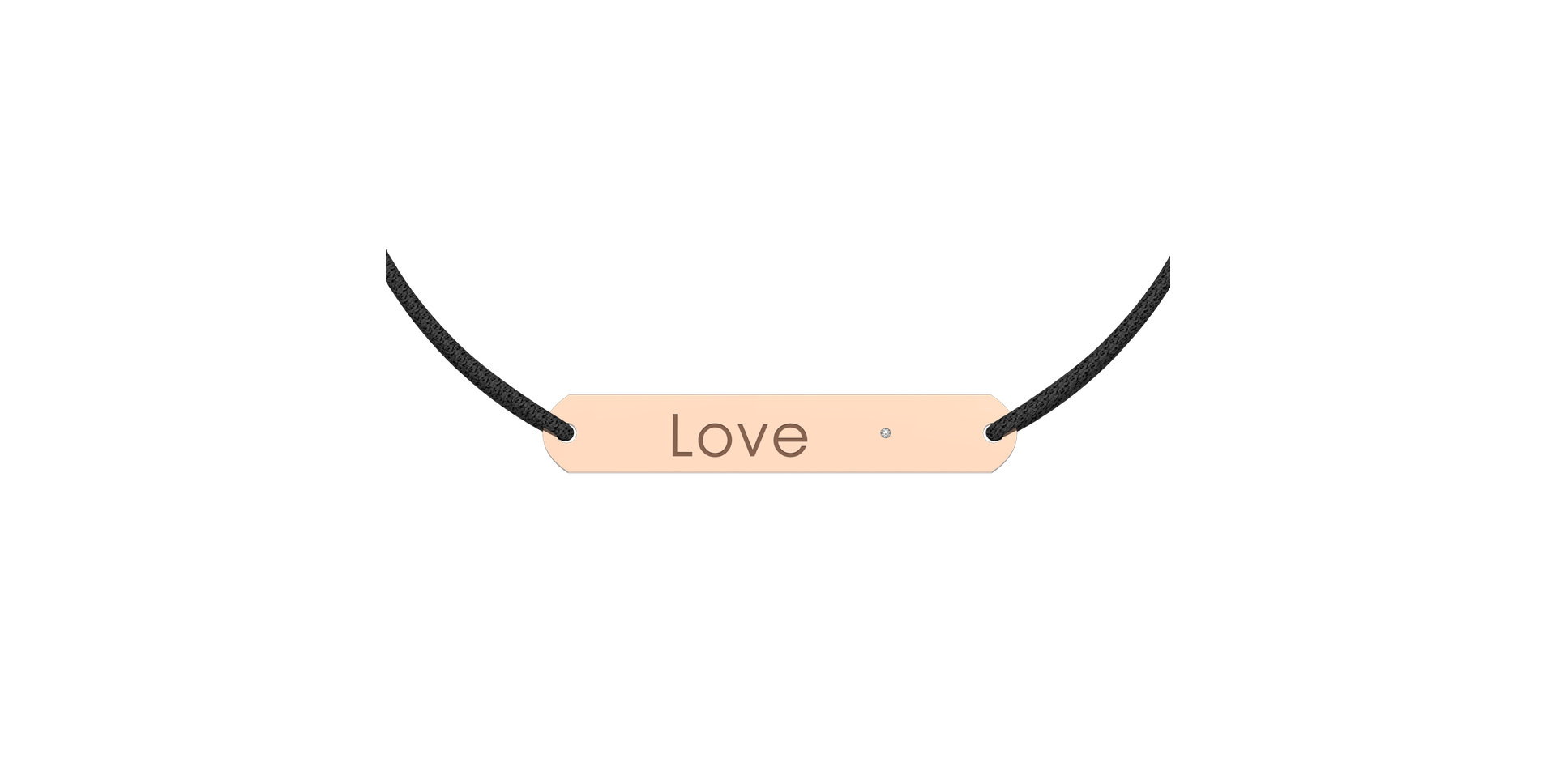 Diamantový náramek se šňůrkou Love