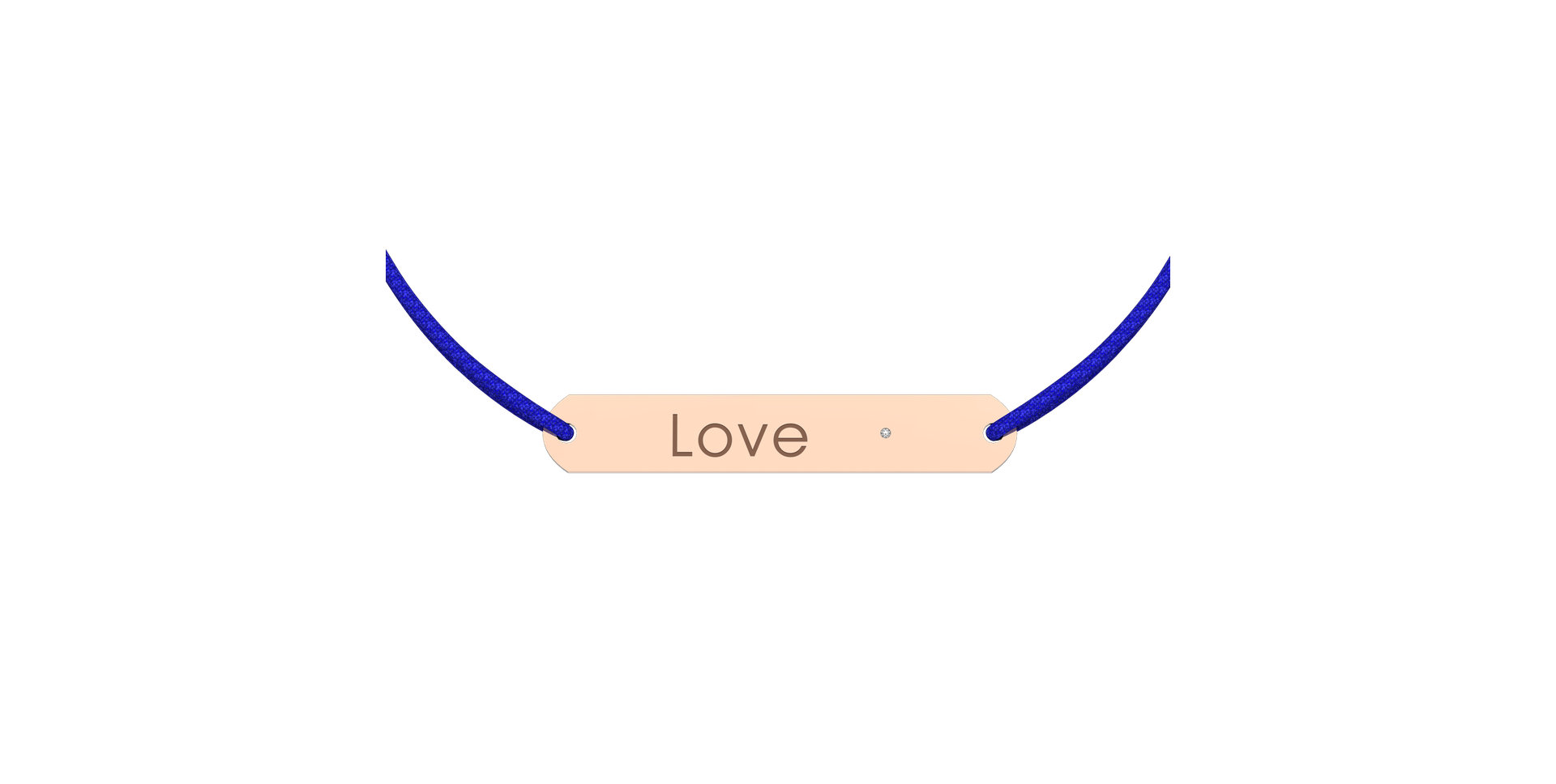 Diamantový náramek se šňůrkou Love