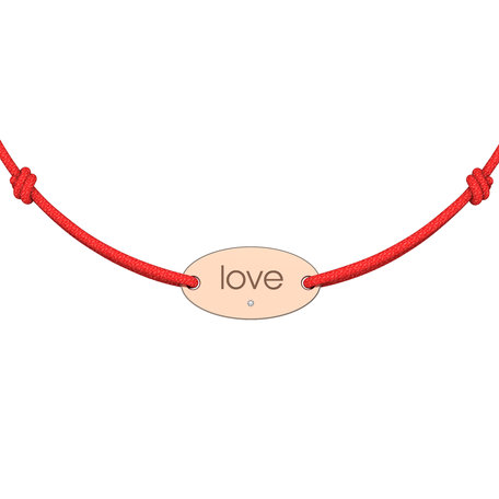 Diamantový náramek se šňůrkou Love
