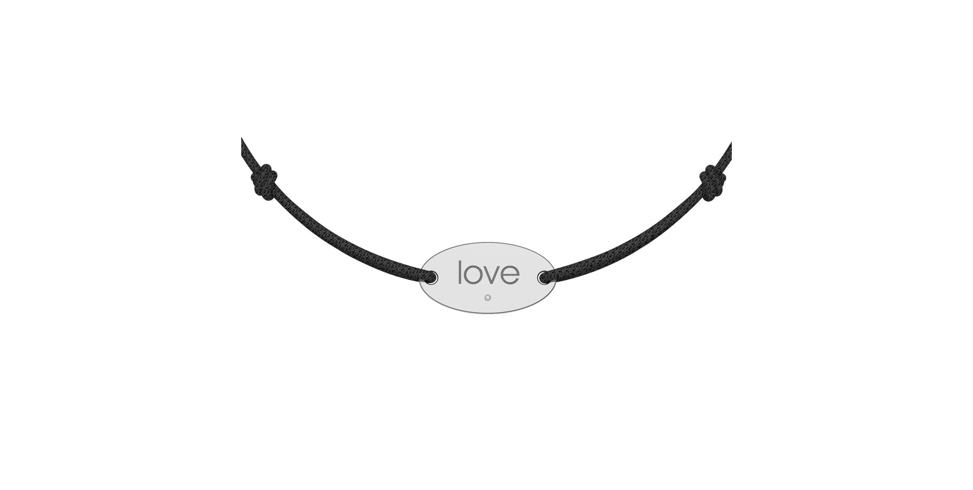 Diamantový náramek se šňůrkou Love