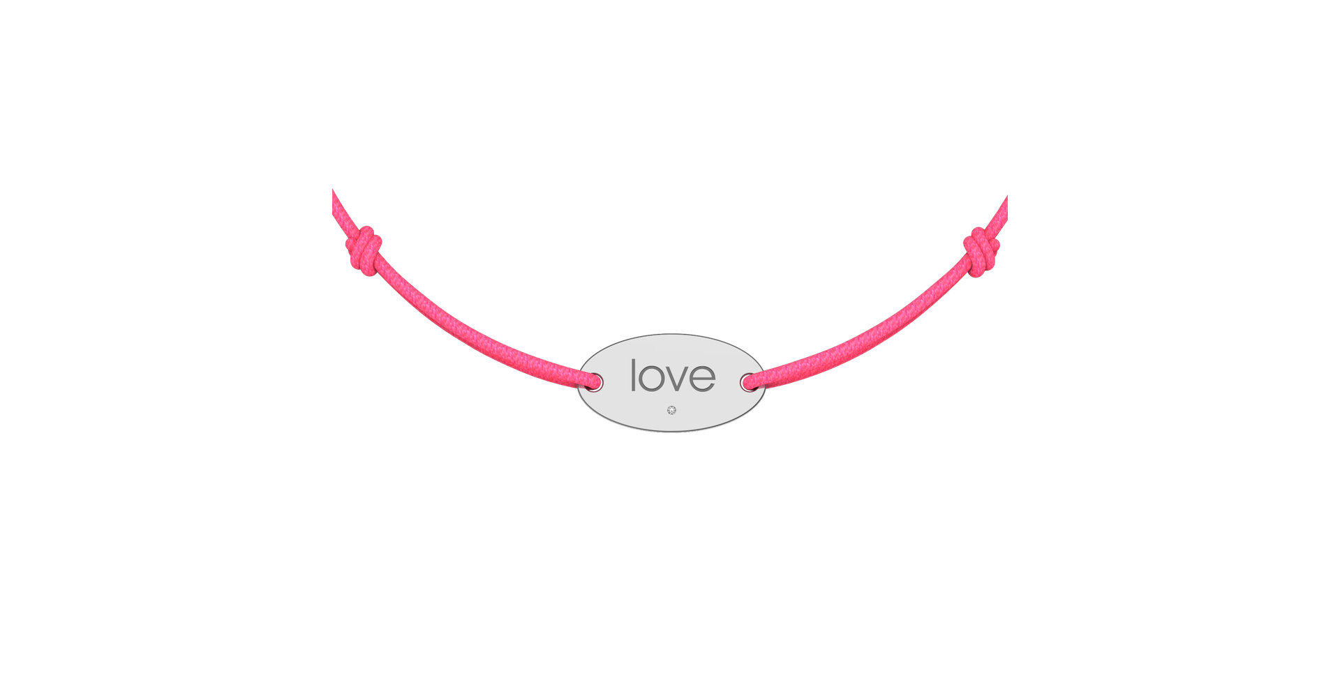 Diamantový náramek se šňůrkou Love