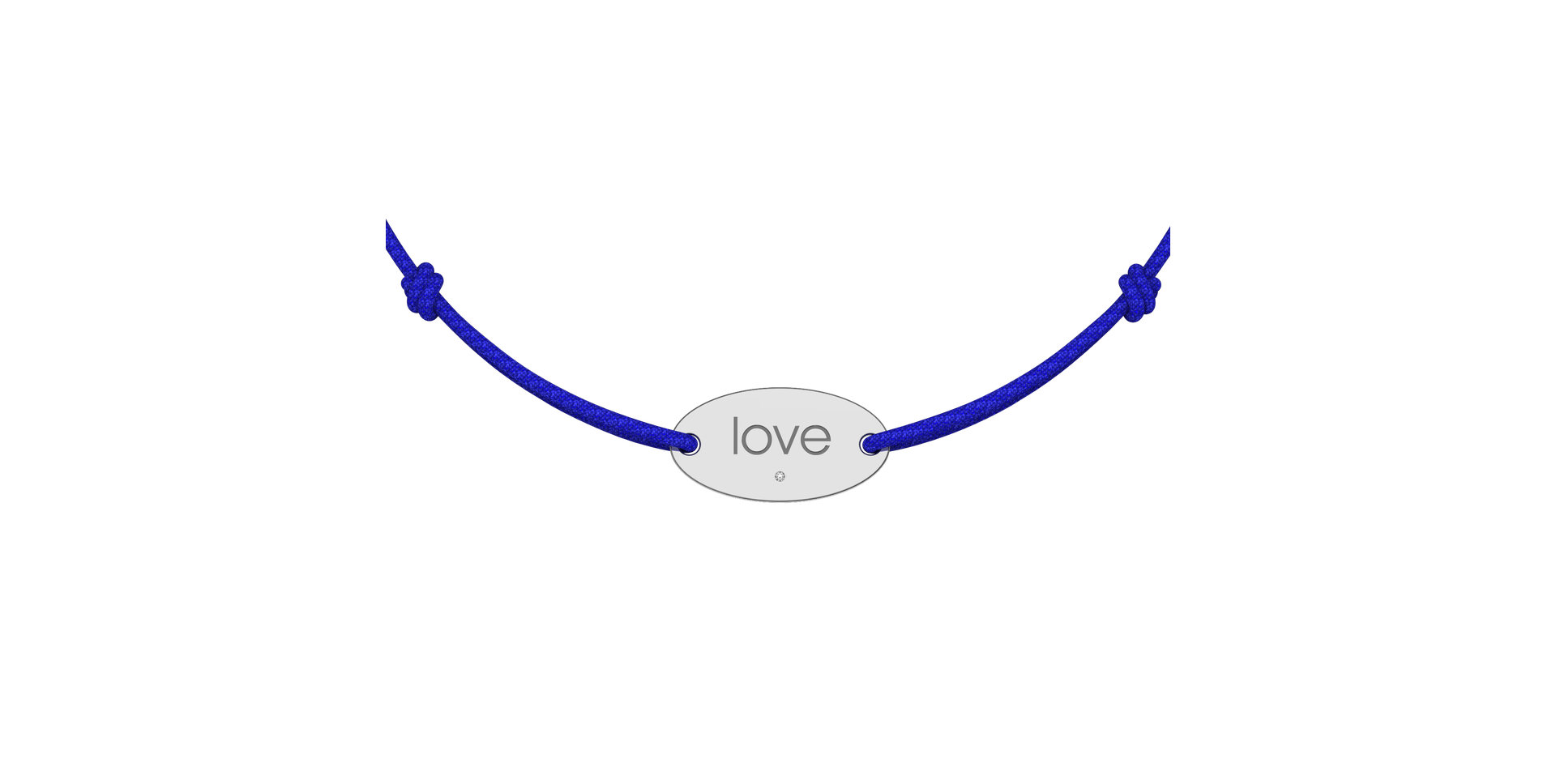 Diamantový náramek se šňůrkou Love