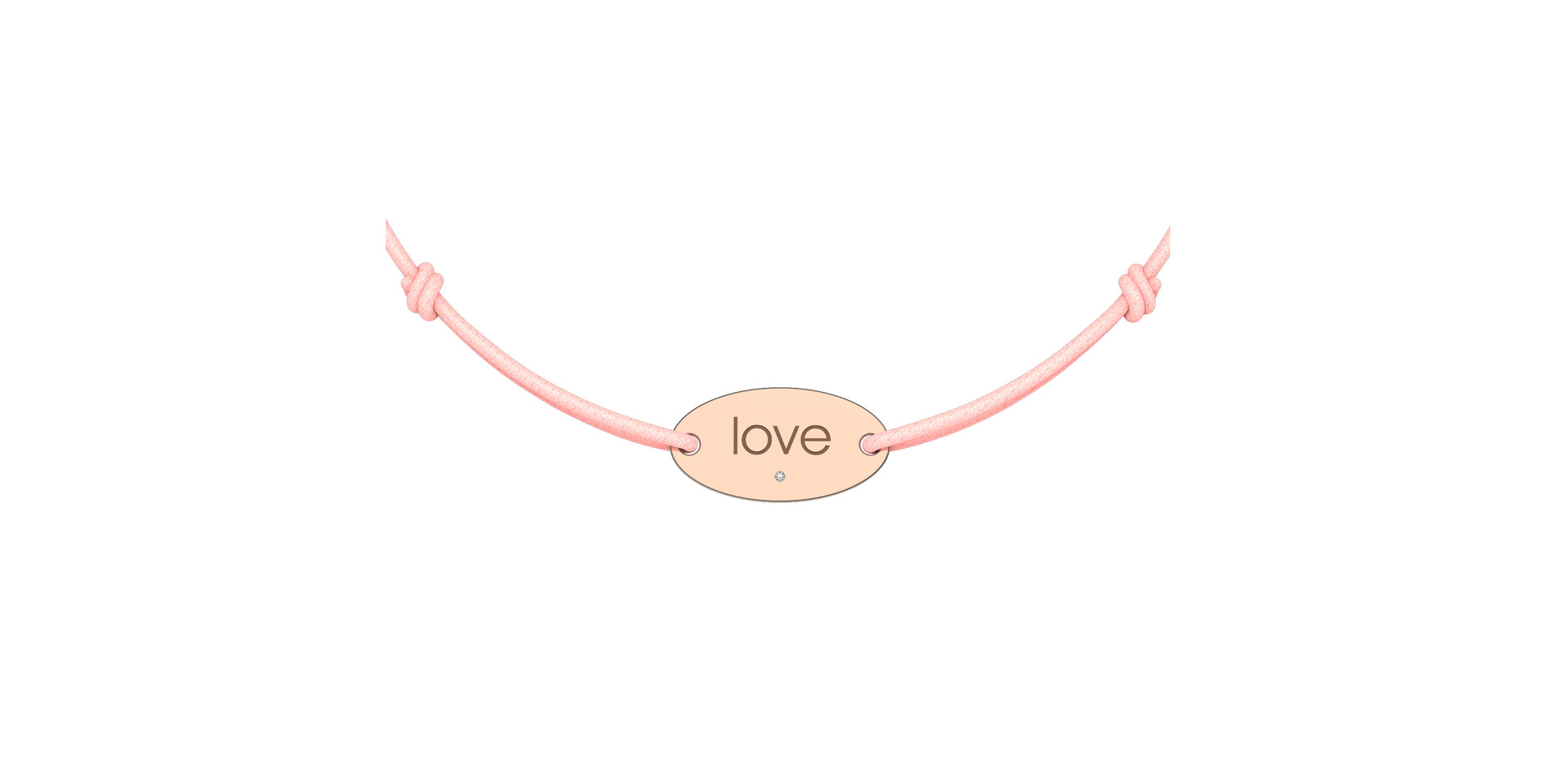 Diamantový náramek se šňůrkou Love