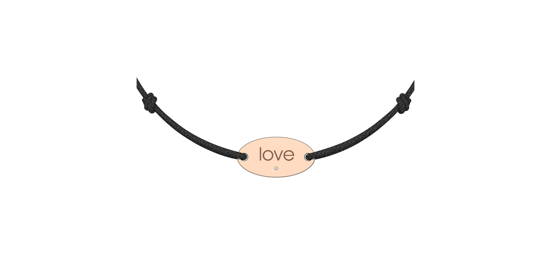 Diamantový náramek se šňůrkou Love