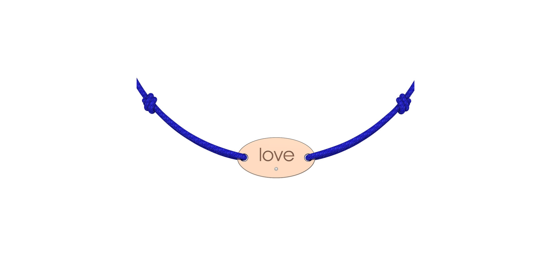 Diamantový náramek se šňůrkou Love