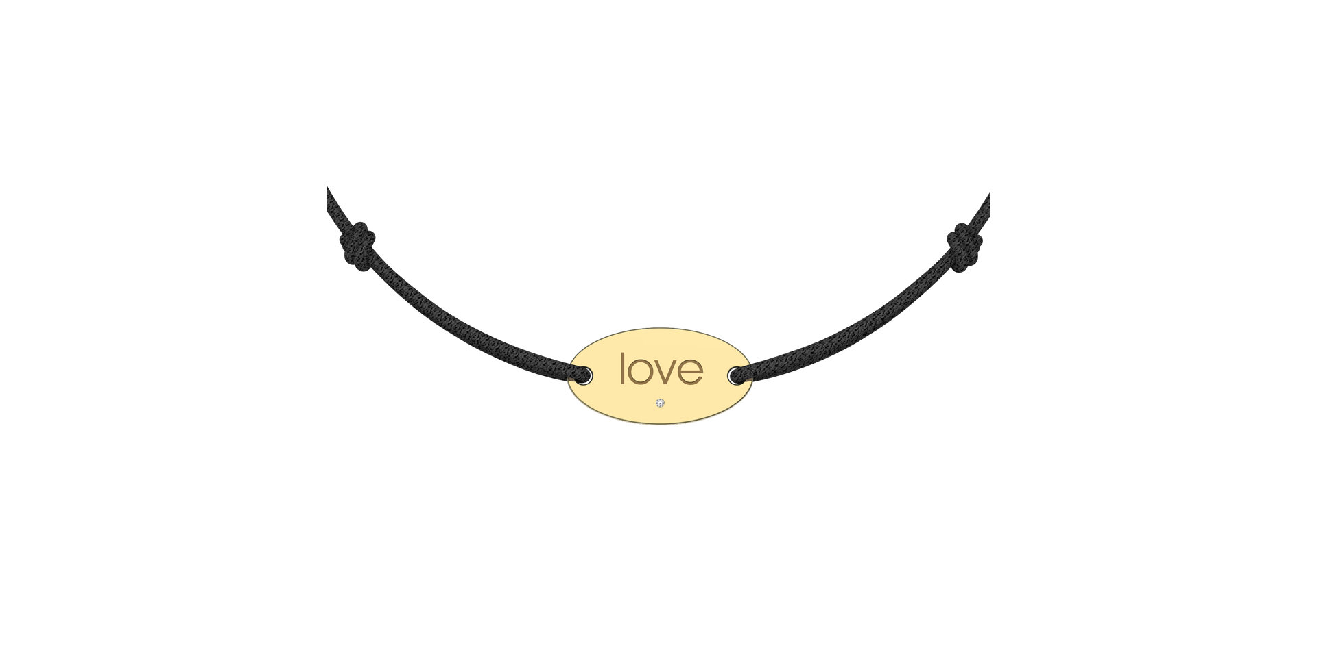 Diamantový náramek se šňůrkou Love