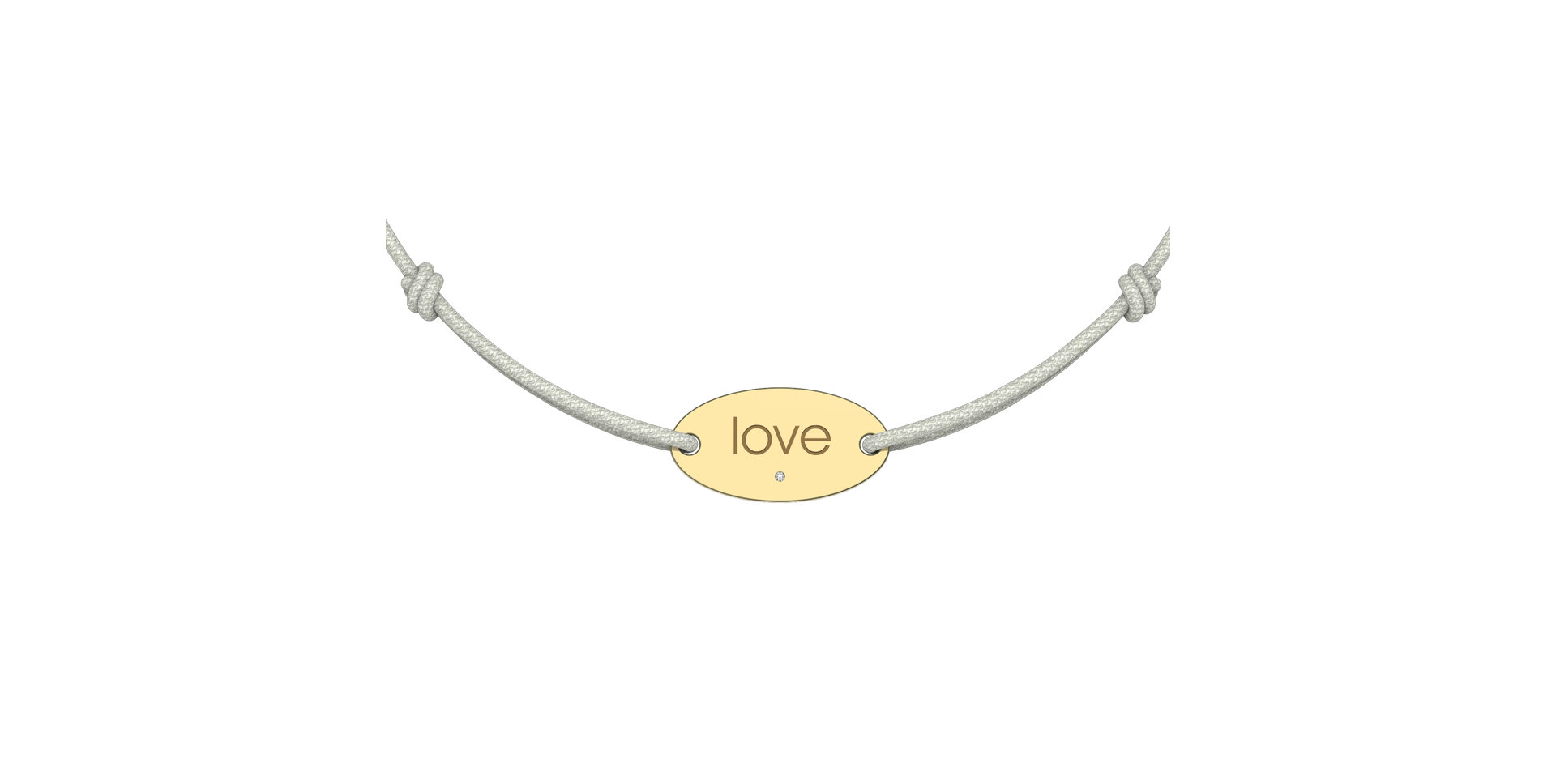 Diamantový náramek se šňůrkou Love