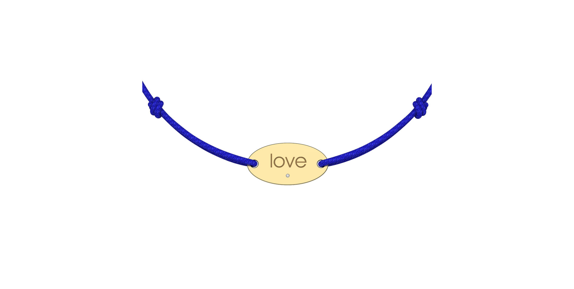 Diamantový náramek se šňůrkou Love