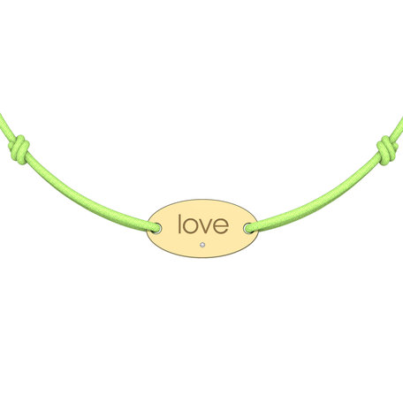 Diamantový náramek se šňůrkou Love