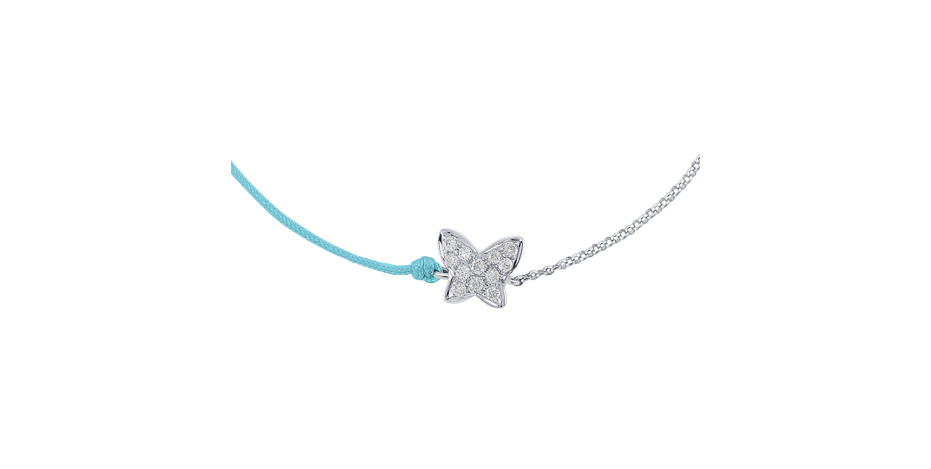 Diamantový náramek se šňůrkou Diamond Butterfly
