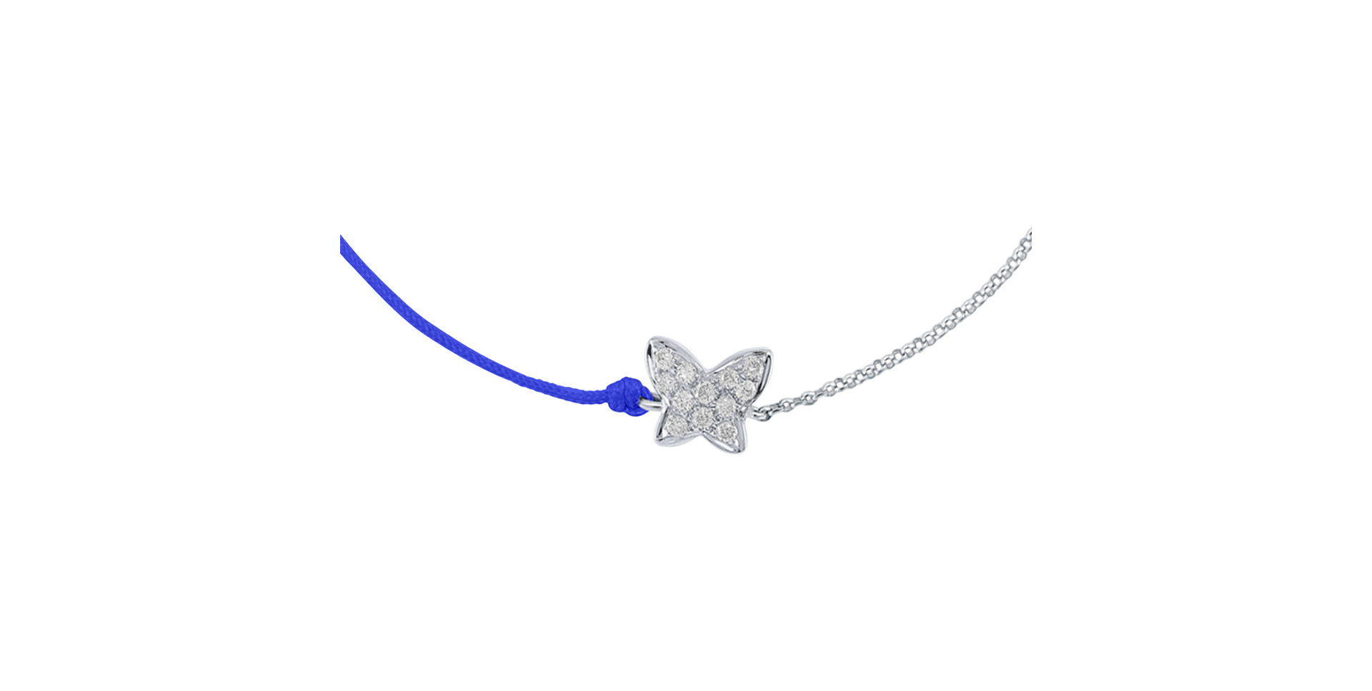 Diamantový náramek se šňůrkou Diamond Butterfly