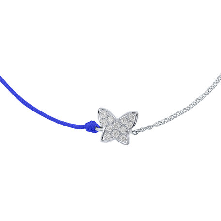 Diamantový náramek se šňůrkou Diamond Butterfly