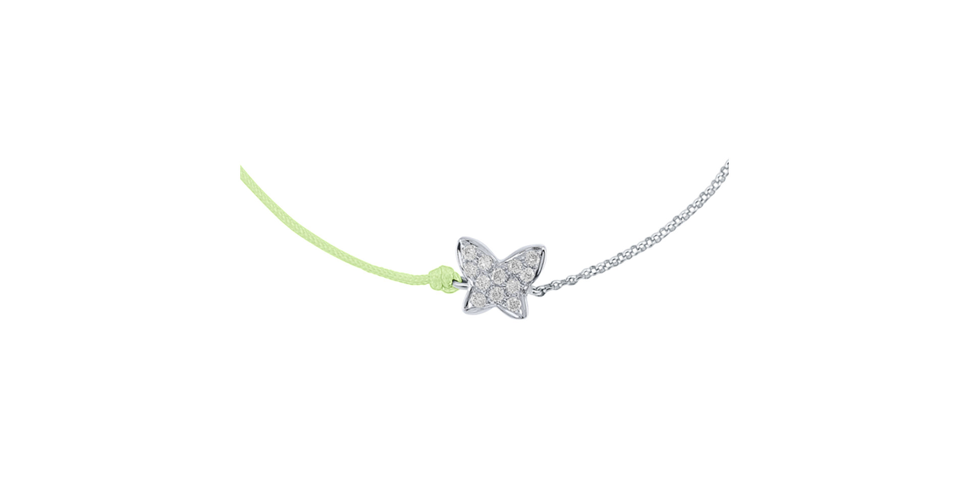 Diamantový náramek se šňůrkou Diamond Butterfly
