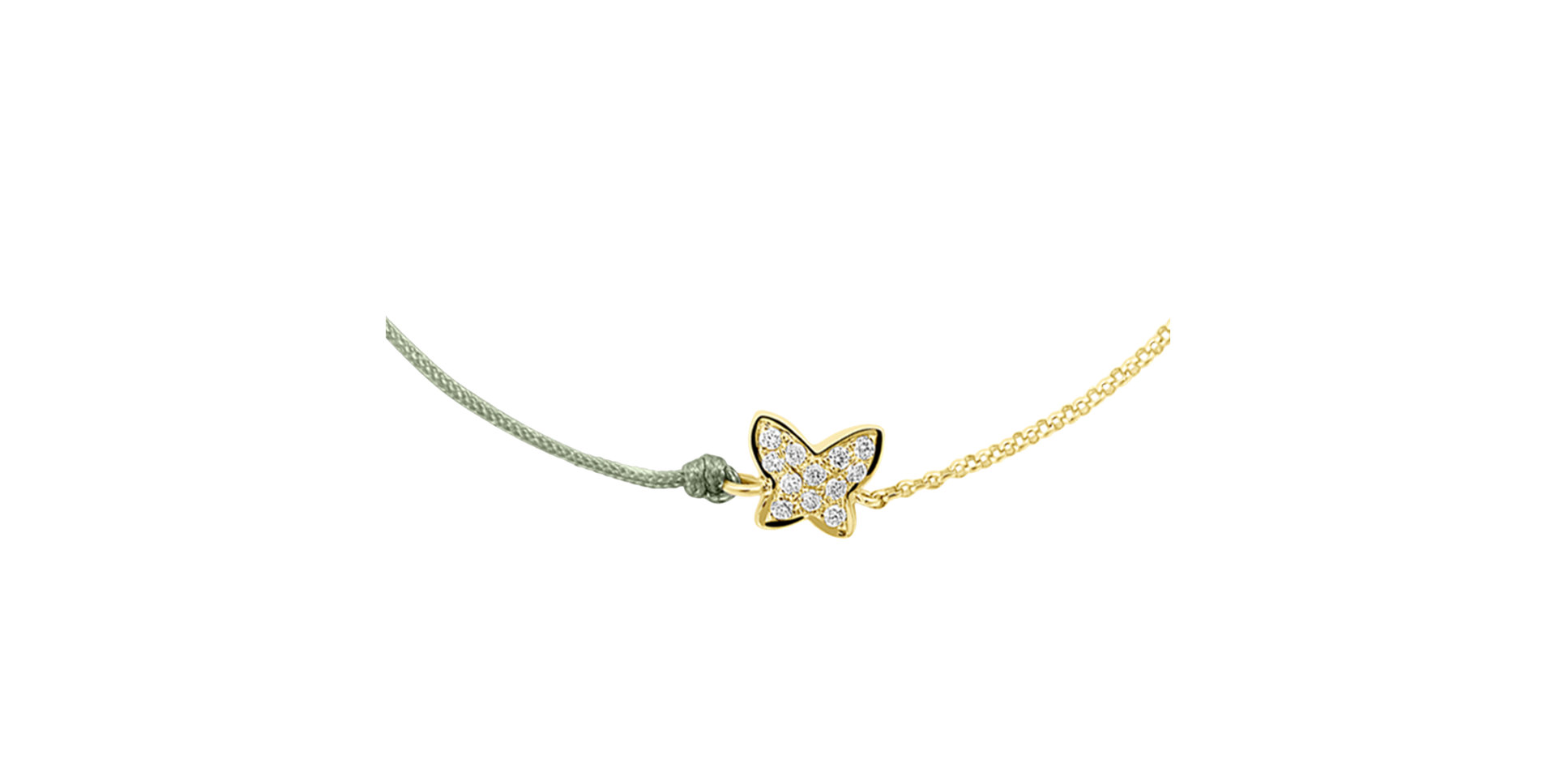 Diamantový náramek se šňůrkou Diamond Butterfly