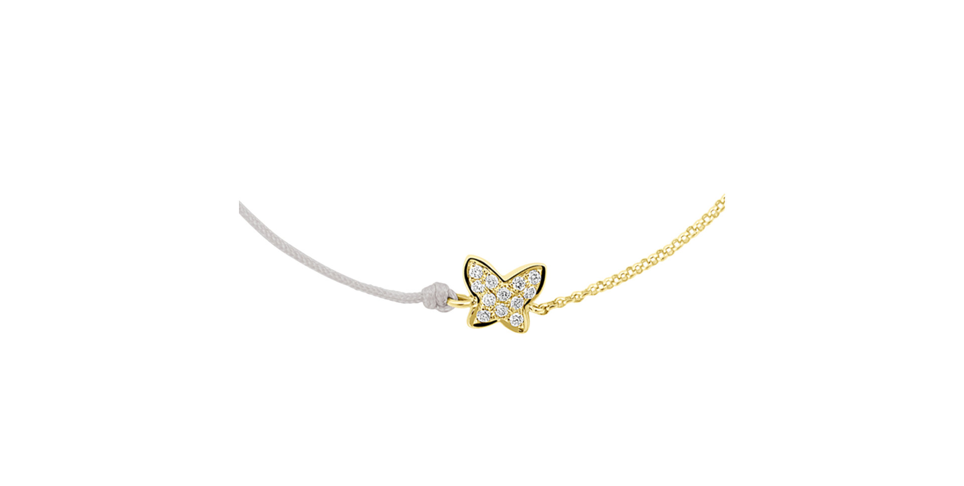 Diamantový náramek se šňůrkou Diamond Butterfly