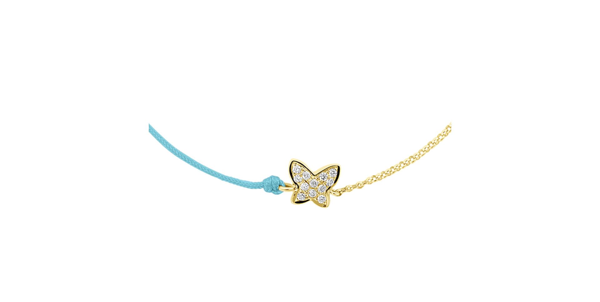 Diamantový náramek se šňůrkou Diamond Butterfly