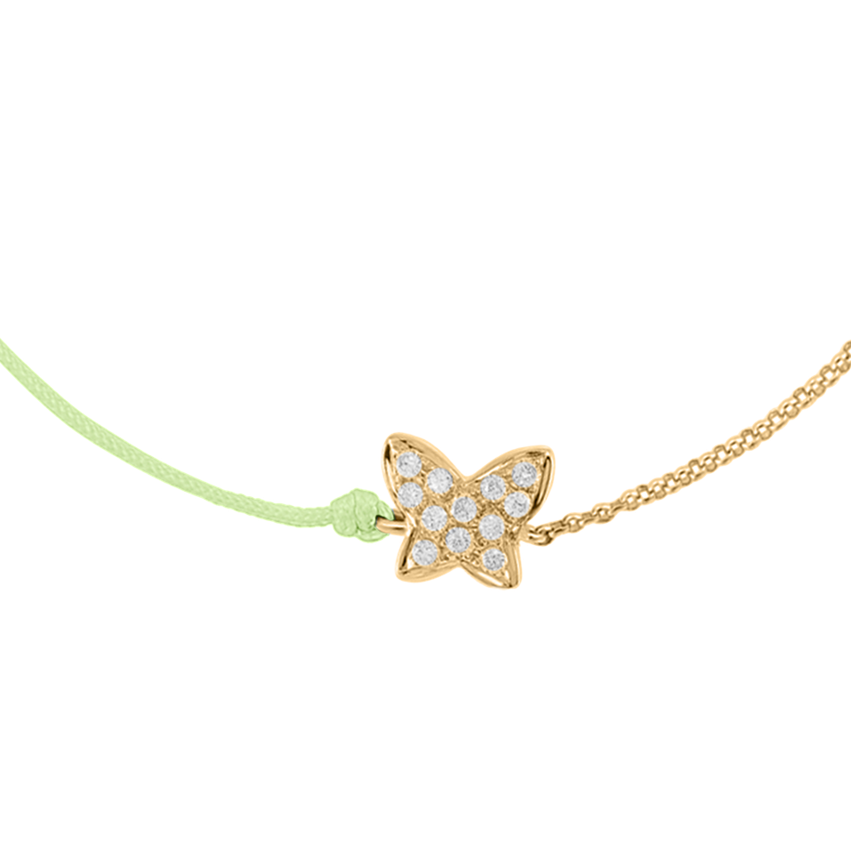 Diamantový náramek se šňůrkou Diamond Butterfly