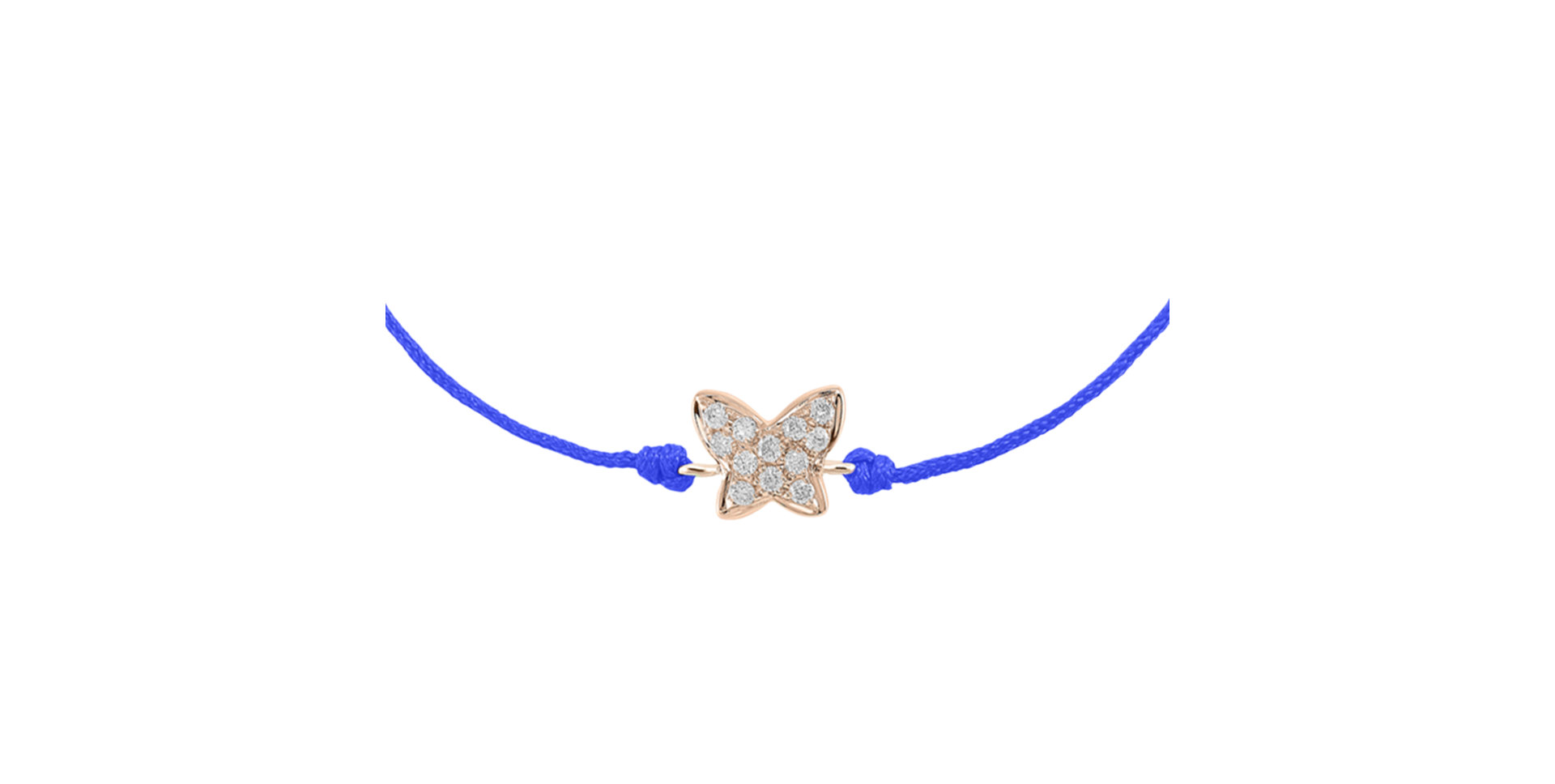 Diamantový náramek se šňůrkou Lovely Butterfly