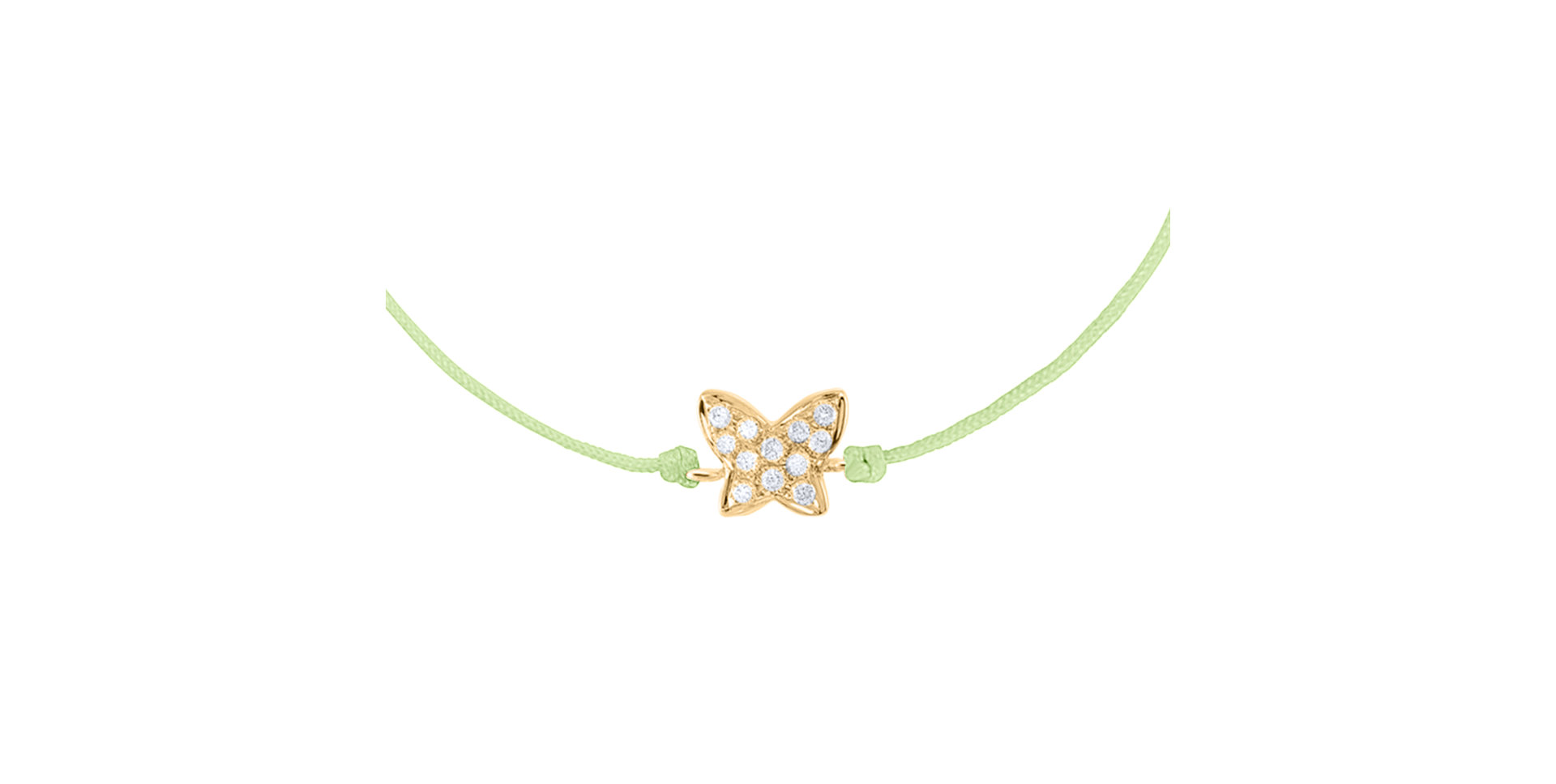 Diamantový náramek se šňůrkou Lovely Butterfly