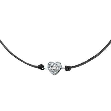 Diamantový náramek se šňůrkou My Heart
