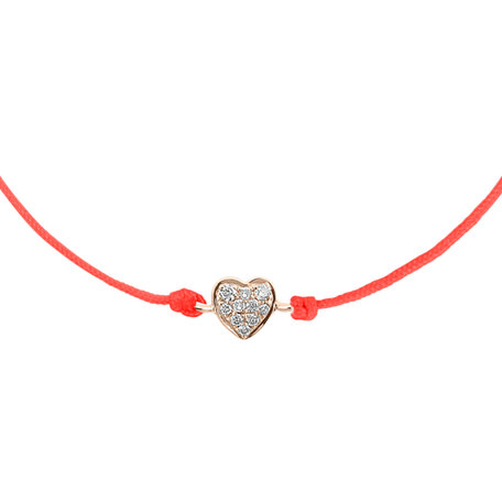 Diamantový náramek se šňůrkou My Heart