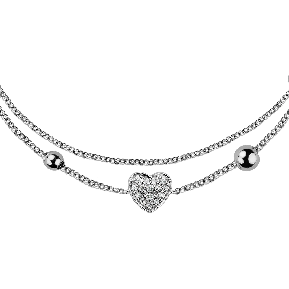 Náramek s diamanty Diamond Heart