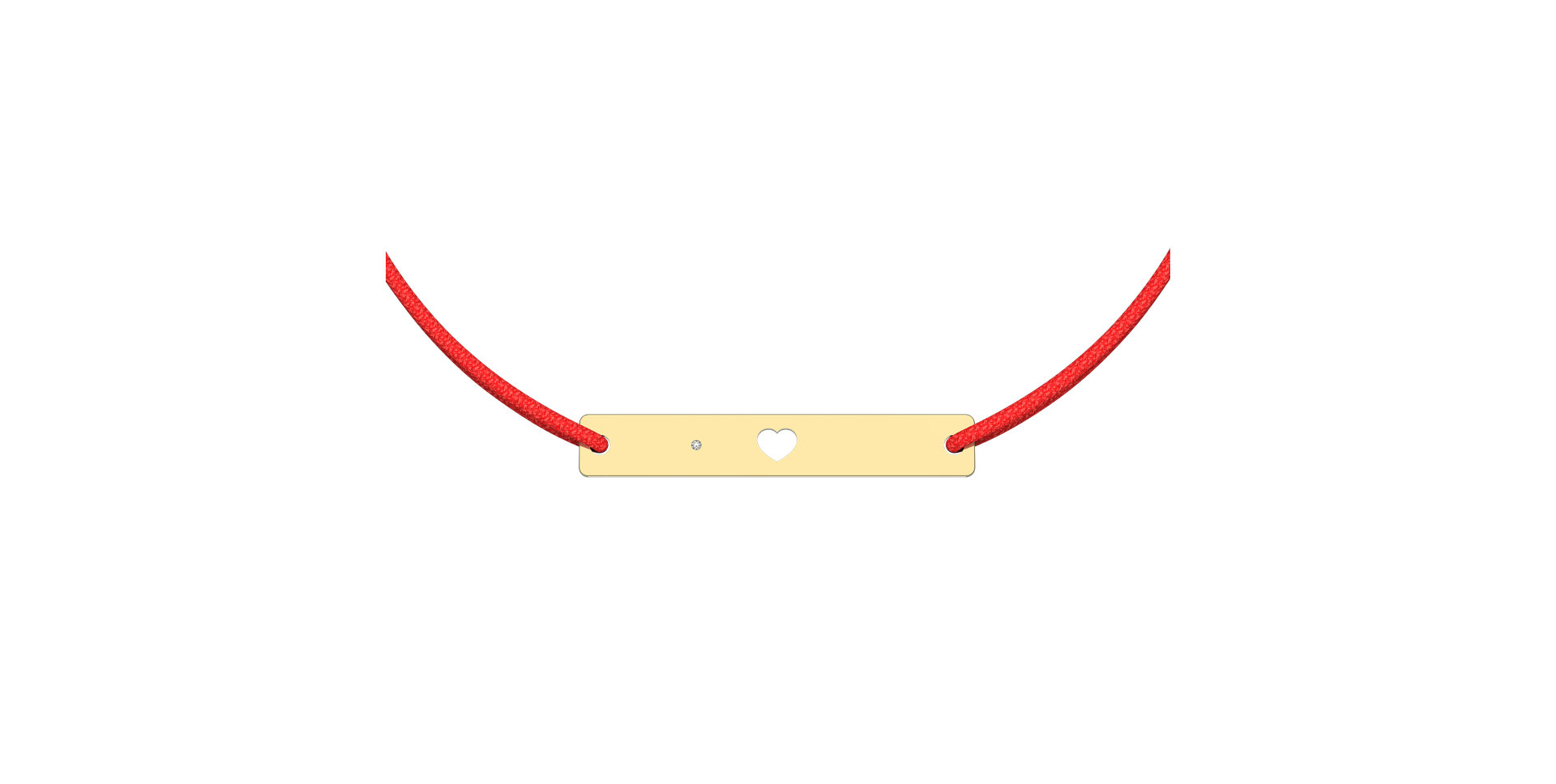 Diamantový náramek se šňůrkou Heart Stamp