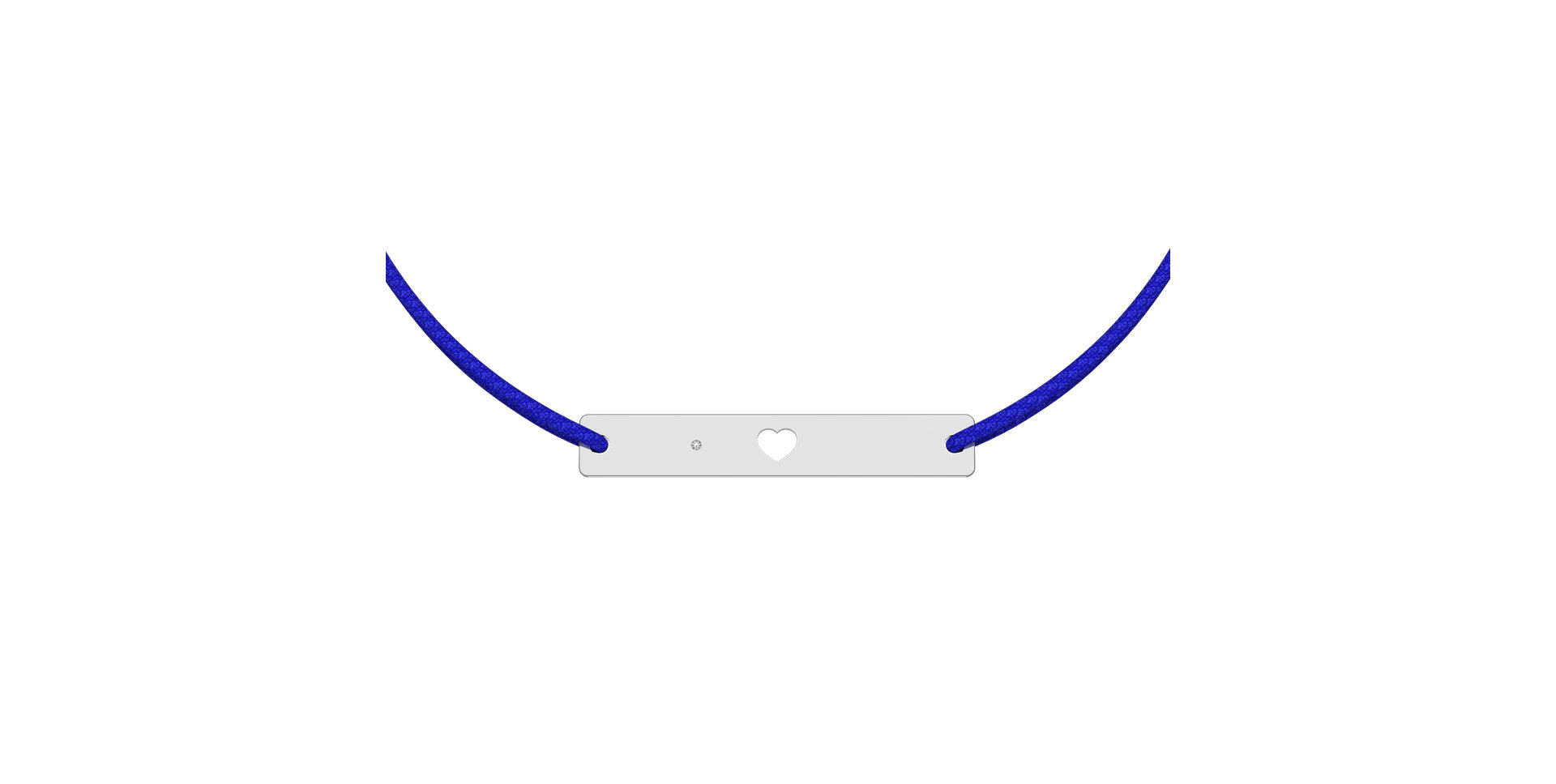 Diamantový náramek se šňůrkou Heart Stamp