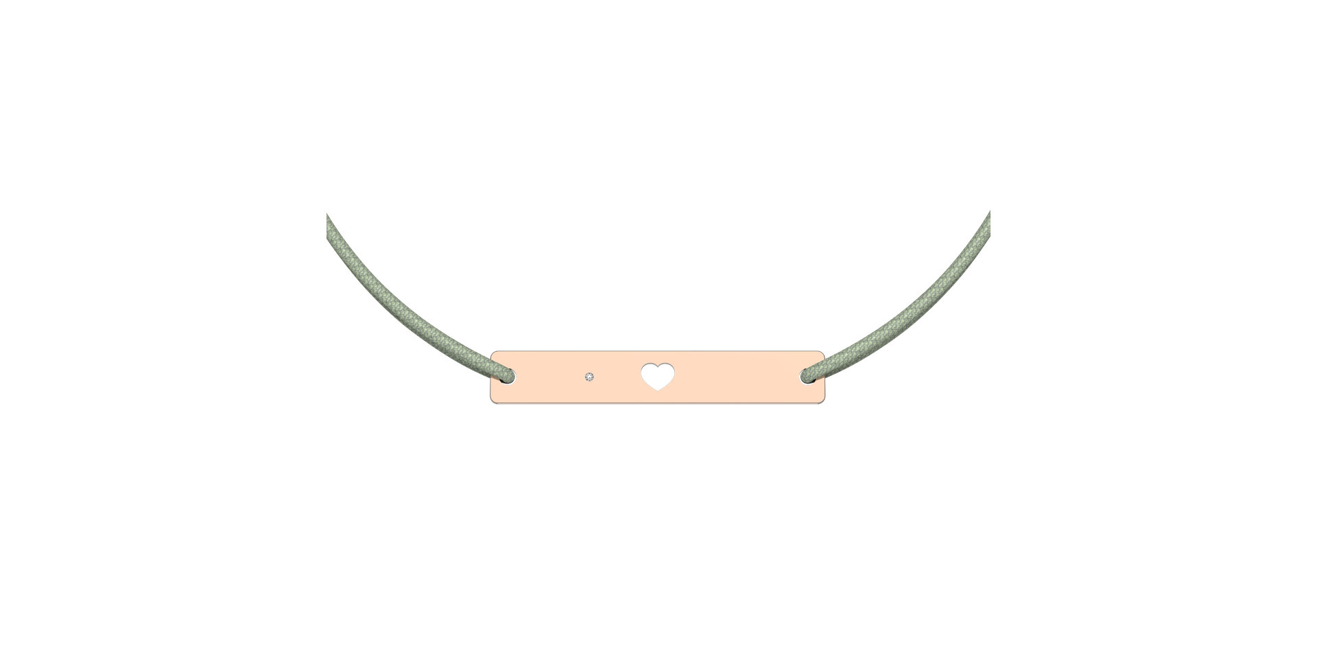 Diamantový náramek se šňůrkou Heart Stamp