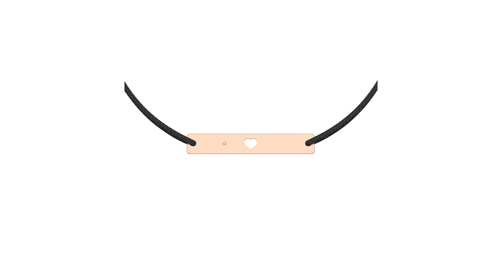 Diamantový náramek se šňůrkou Heart Stamp