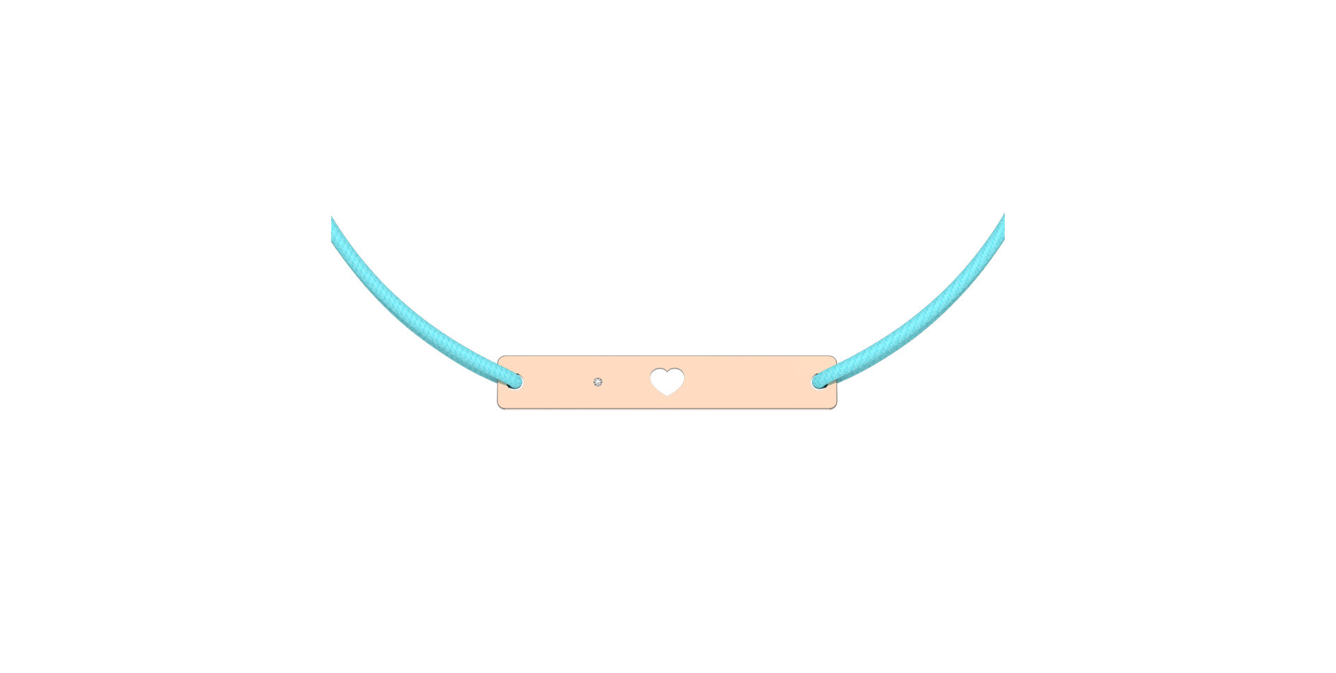 Diamantový náramek se šňůrkou Heart Stamp