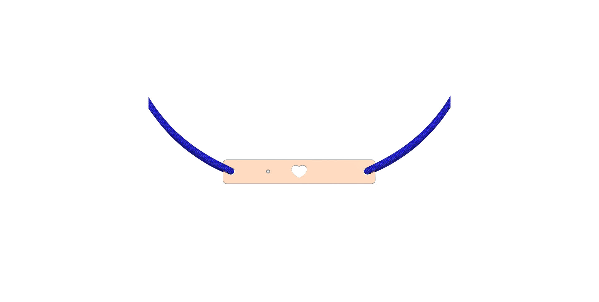 Diamantový náramek se šňůrkou Heart Stamp