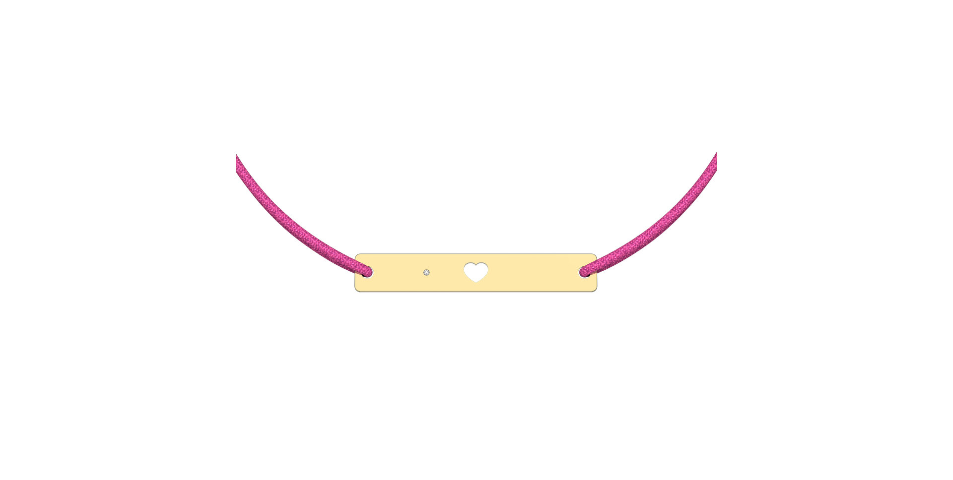 Diamantový náramek se šňůrkou Heart Stamp