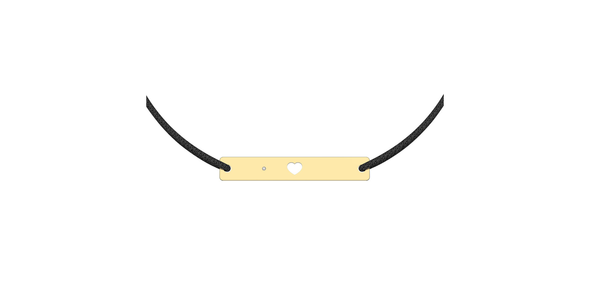 Diamantový náramek se šňůrkou Heart Stamp