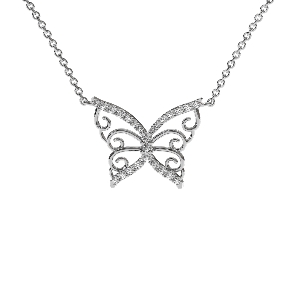 Náhrdelník s diamanty Shiny Butterfly