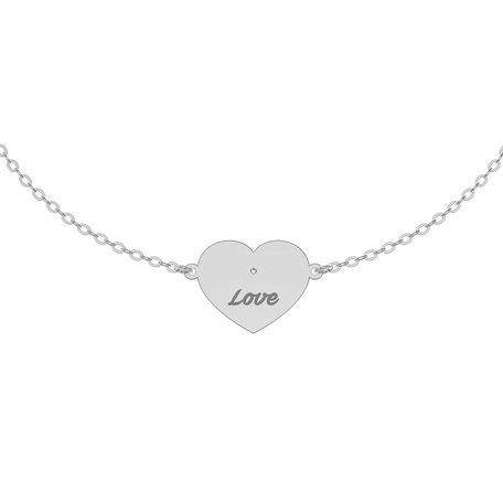 Náramek s diamantem Heart Love
