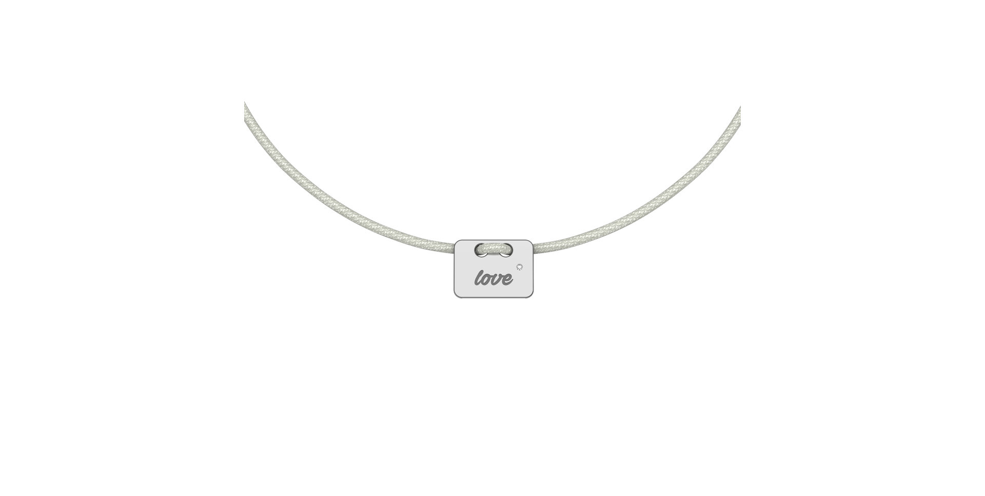 Diamantový náramek se šňůrkou Military Stamp Love