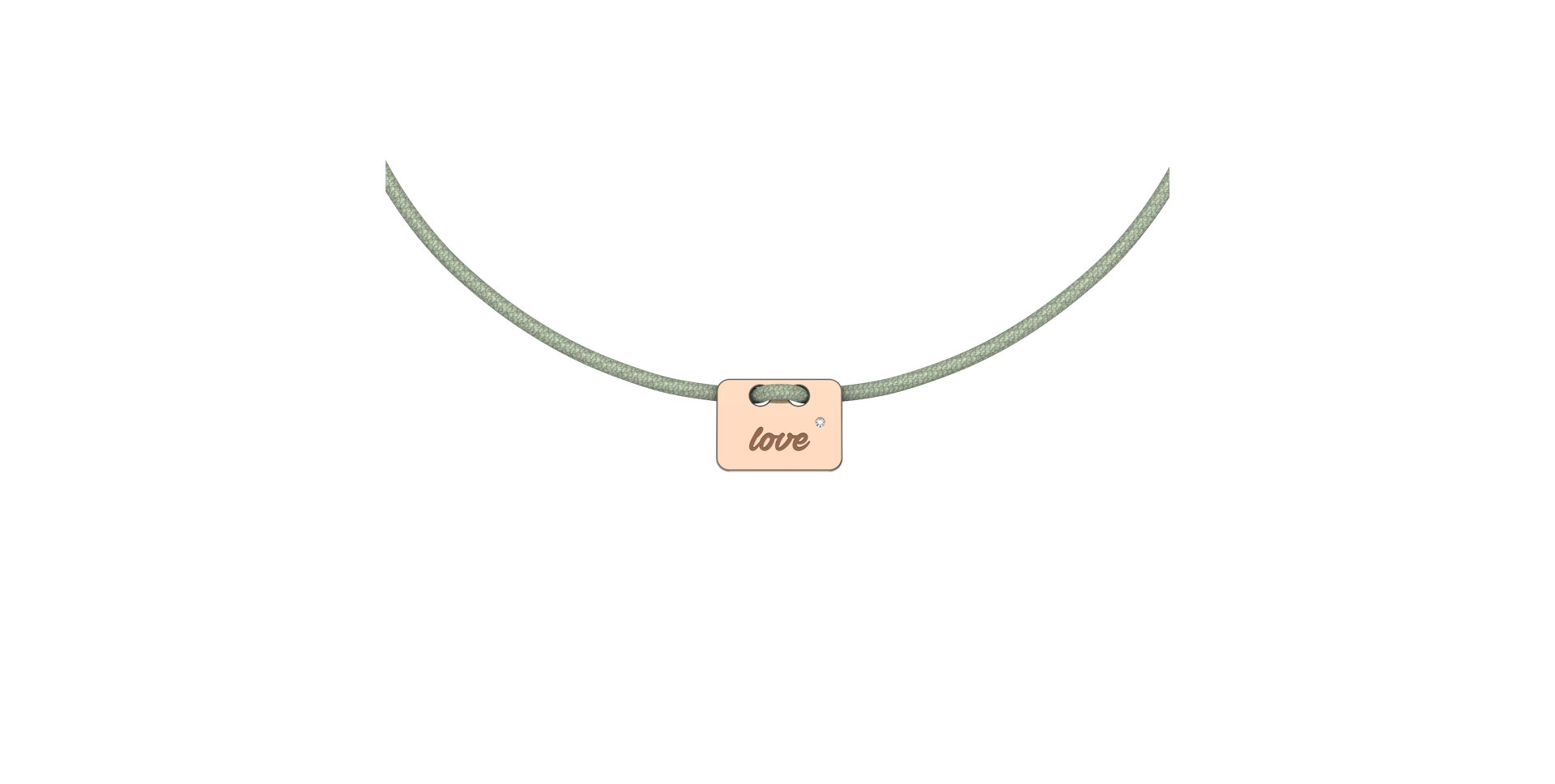 Diamantový náramek se šňůrkou Military Stamp Love