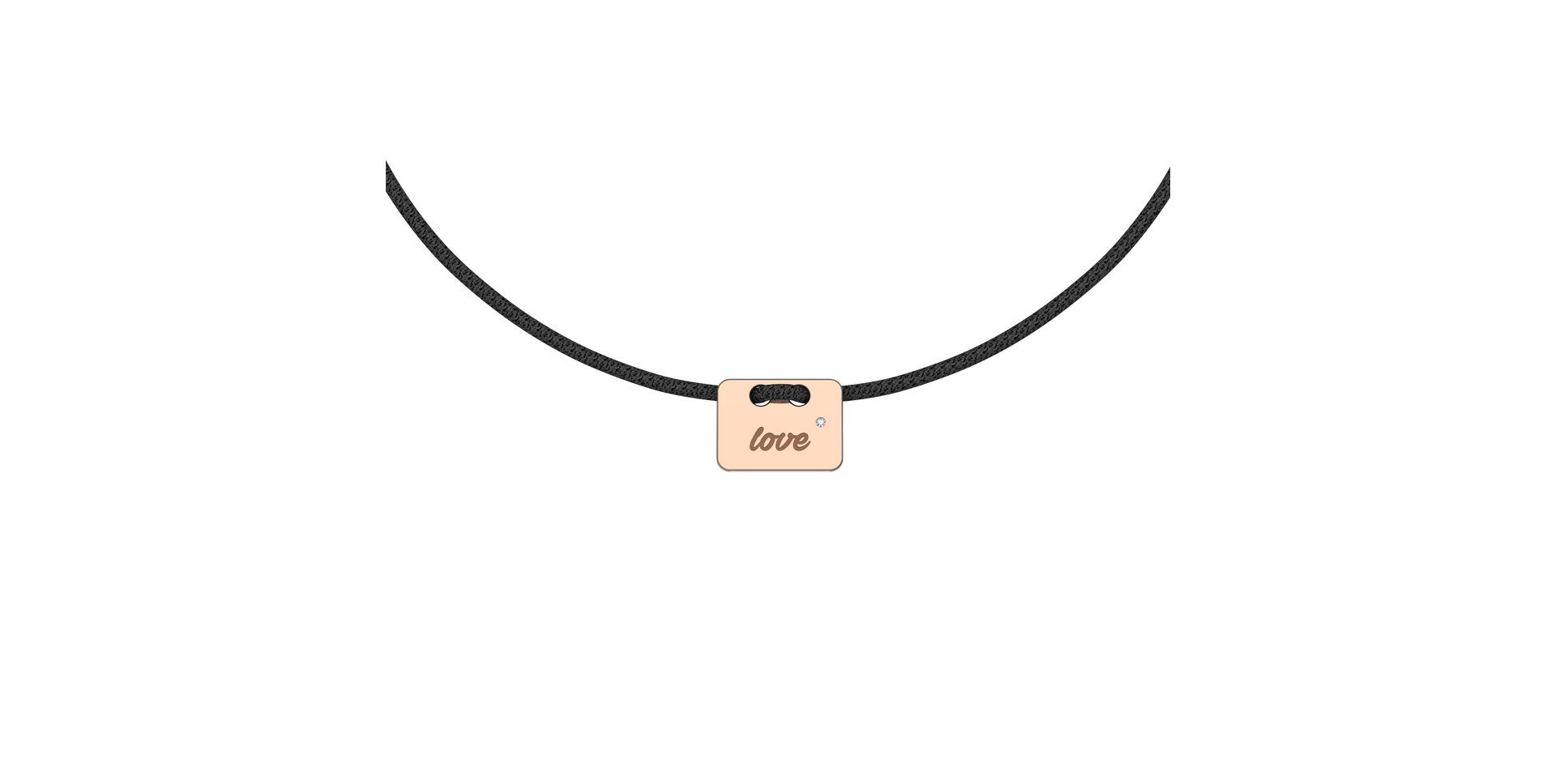 Diamantový náramek se šňůrkou Military Stamp Love