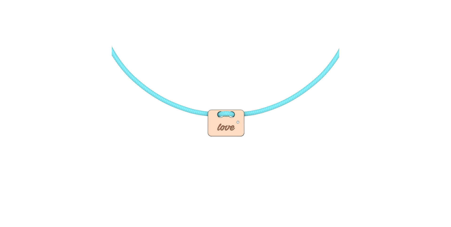 Diamantový náramek se šňůrkou Military Stamp Love