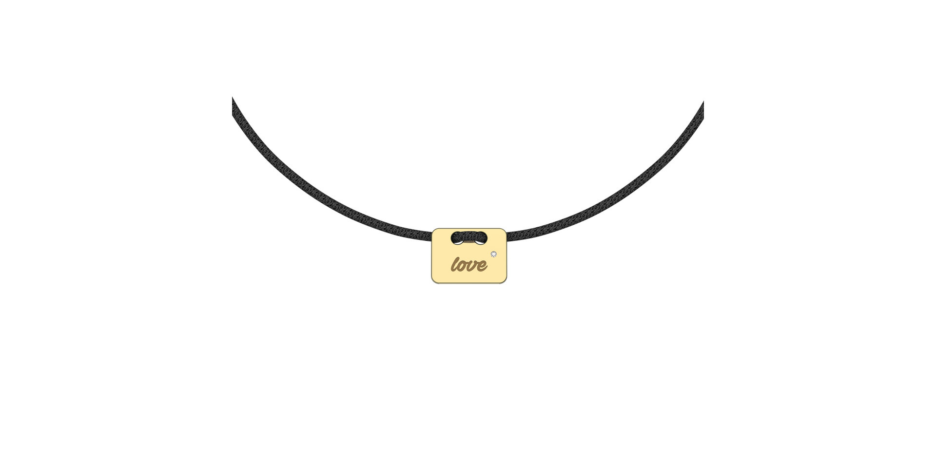 Diamantový náramek se šňůrkou Military Stamp Love