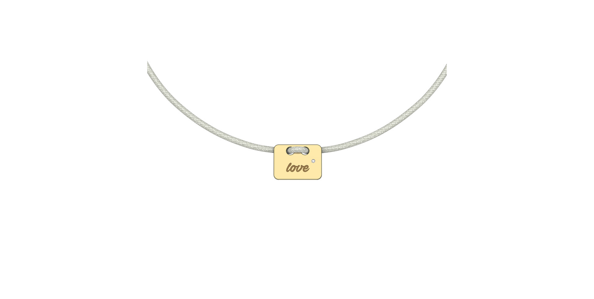 Diamantový náramek se šňůrkou Military Stamp Love